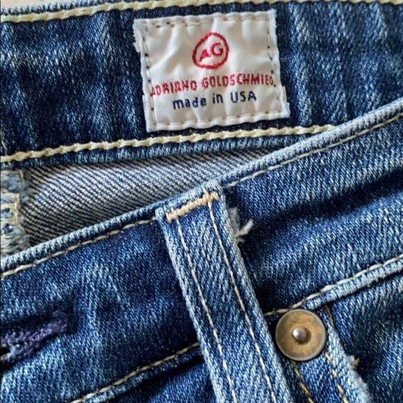 AG Stevie Ankle Slim Straight Distressed Jeans Stretch Medium Wash Blue 26 - Picture 12 of 13